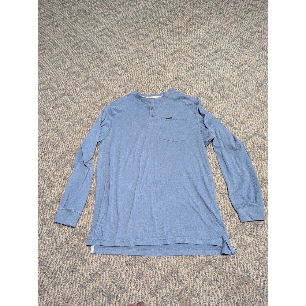 Stanley Mens Long Sleeve Henley Shirt Blue Workwear Pocket Tee ST12221BO M